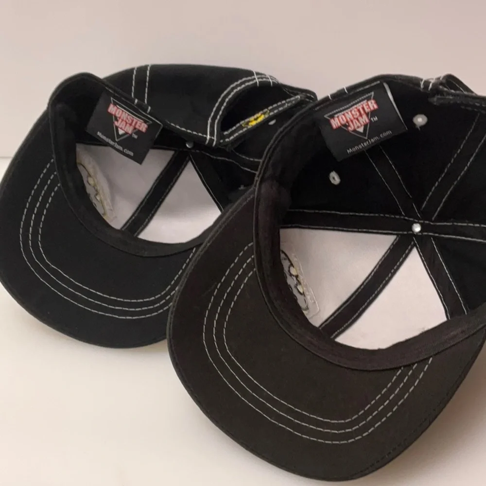 MONSTER TRUCK x BATMAN Youth Baseball Adjustable Hat Cap (Set of 2) Black Yellow